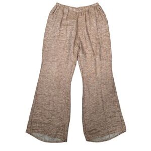 Flax women's M pullon wide leg linen pants costal boho tropical travel lagenlook